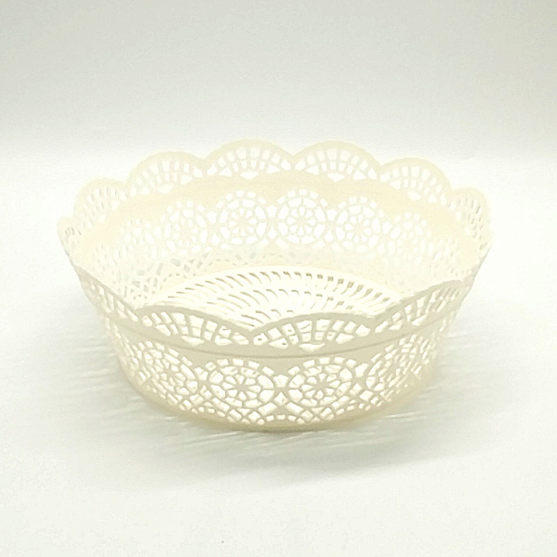 Sunshine Department Store 622 Hollowed-out lace fruit basket, plastic candy plate, desktop storage basket