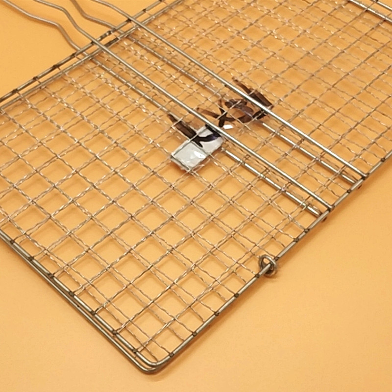 Sunshine Department Store 20*35cm barbecue net clip, large BBQ flat clip, camping equipment, barbecue supplies Item Picture