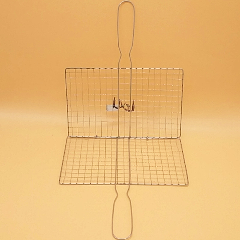 Sunshine Department Store 20*35cm barbecue net clip, large BBQ flat clip, camping equipment, barbecue supplies details Picture