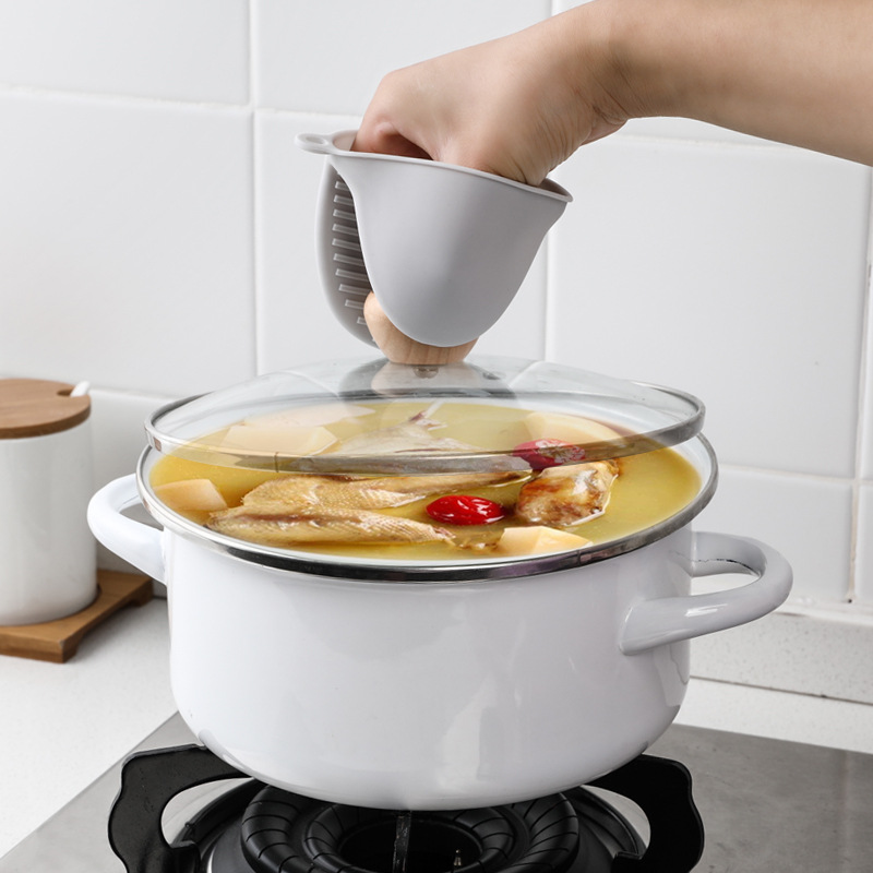 Silicone Heat Resistant Hand Gloves Bowl Clamp Kitchen Heat Remover Bowl Clamp Baking Oven Heat Sleeve Specification drawing