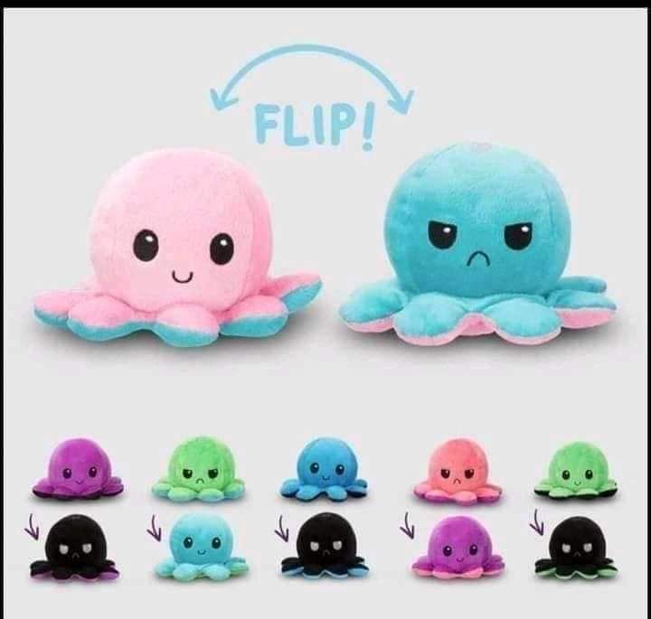 Wholesale of flip dolls, double-sided flip octopus figurines, lively octopus ocean plush toys