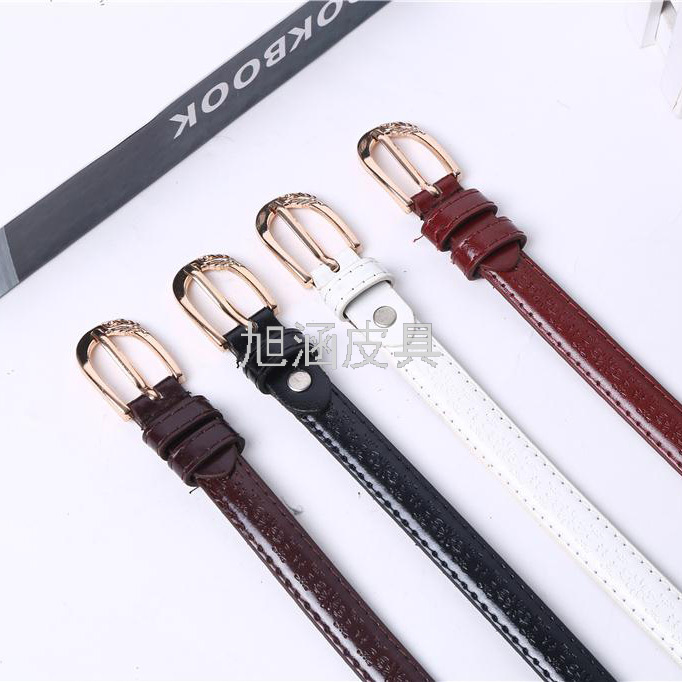 Ladies thin waist with multi-color belt embossed leather belt with pu belt foreign trade belt skirt belt