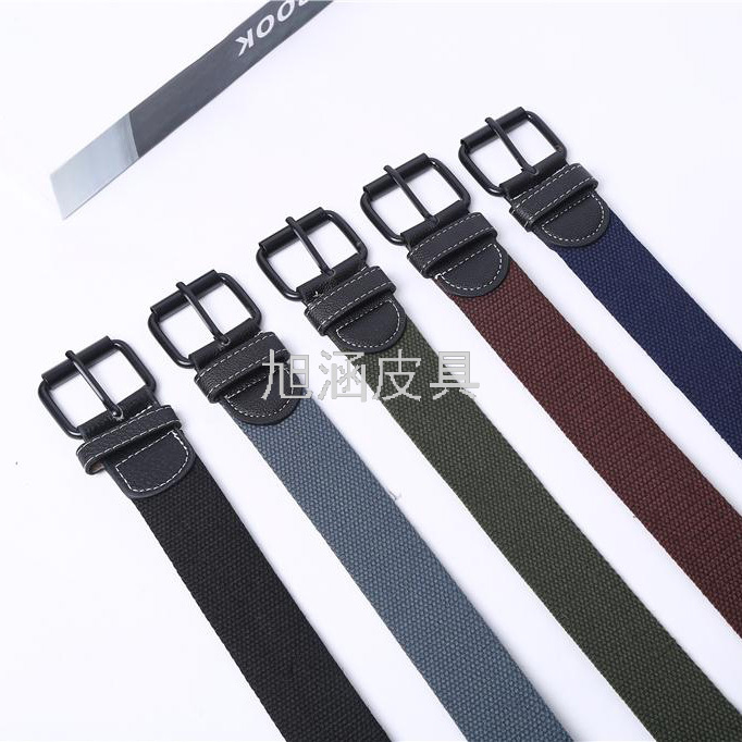 Men's and women's canvas belts with pin buckles wrapped canvas belts Ladies' belts leisure belts