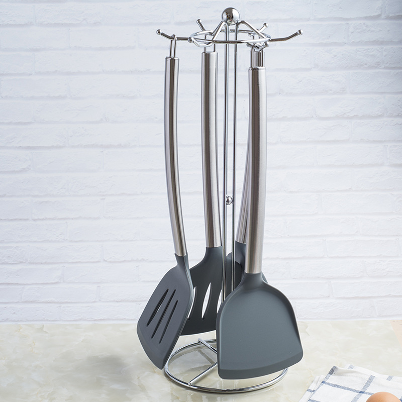 Cooking tools, silicone kitchenware, stainless steel tube handle kitchenware 4-piece set, hot-selling kitchenware on Amazon Application Scenario