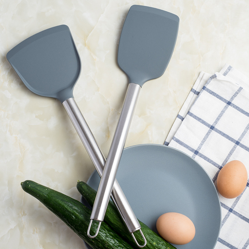 Cooking tools, silicone kitchenware, stainless steel tube handle kitchenware 4-piece set, hot-selling kitchenware on Amazon Specification image
