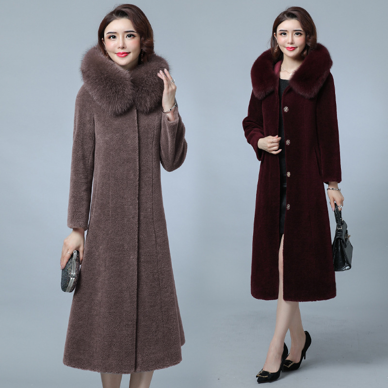 New women's cashmere coat, mid-length grain wool winter fur coat Application Scenario