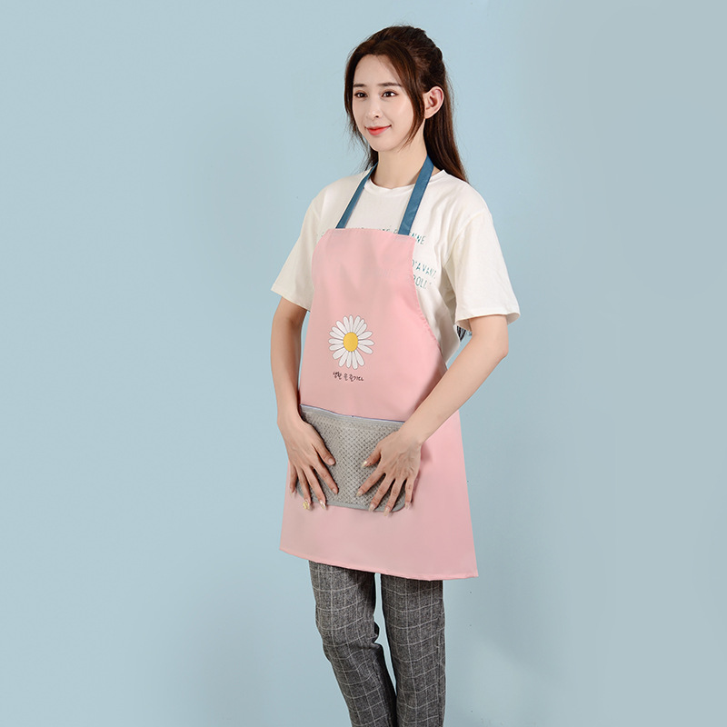 Kitchen apron, household waterproof and oil-resistant, Japanese-style hand-drying apron, Korean-style cover-up, dust-proof, cute and fashionable waistband Specification image