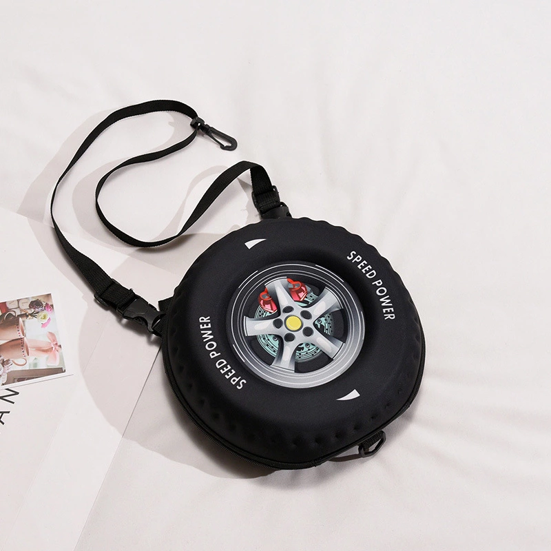 Bag Girl's 2020 new personalized and fashionable printed tire hip-hop Instagram new bestsellers single and double shoulder small round bags Item Picture