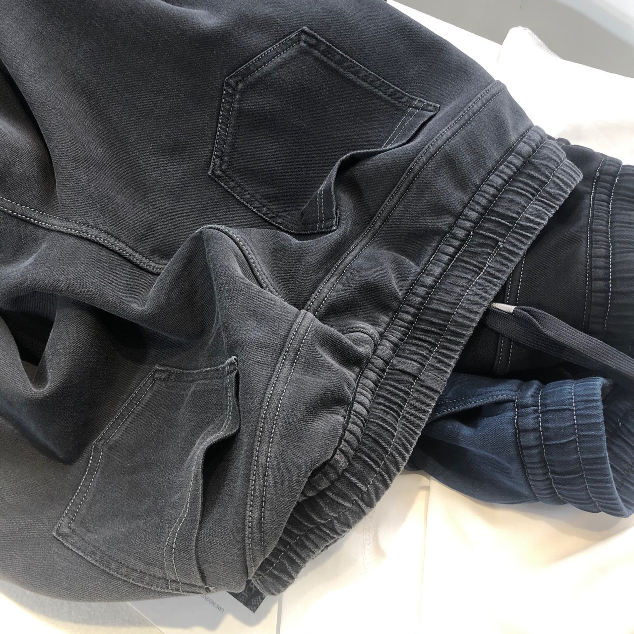 Thickened 600g denim dad pants, women's cotton loose long pants, high-waisted straight-leg pants, blue denim casual pants Specification image
