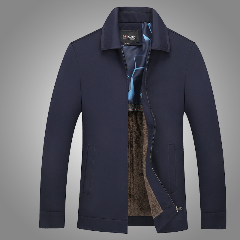 New winter middle-aged men's jackets with thickened and fleece features. Dad's autumn and winter outfits, jackets for middle-aged and elderly people aged 40 to 50 Specification image