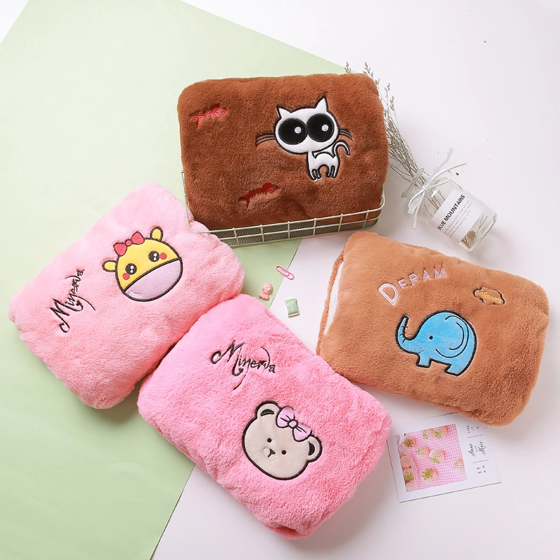 Cartoon dual-plug rechargeable rabbit fur hot water bag Hand warmer, electric warm water bag detachable explosion-proof hot water bag factory direct sales h Specification drawing
