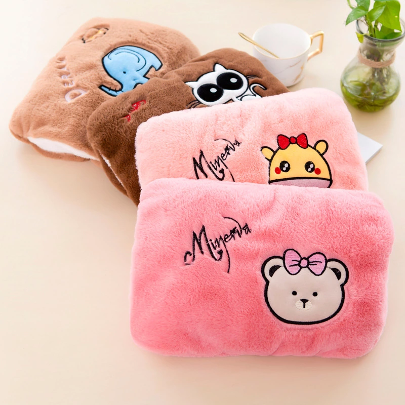 Cartoon dual-plug rechargeable rabbit fur hot water bag Hand warmer, electric warm water bag detachable explosion-proof hot water bag factory direct sales h full figure