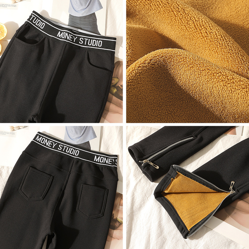 Ginger moisturizing pants, small black pants, outerwear leggings, flexed and thickened nine-point pencil slimming skinny pants for women Application Scenario