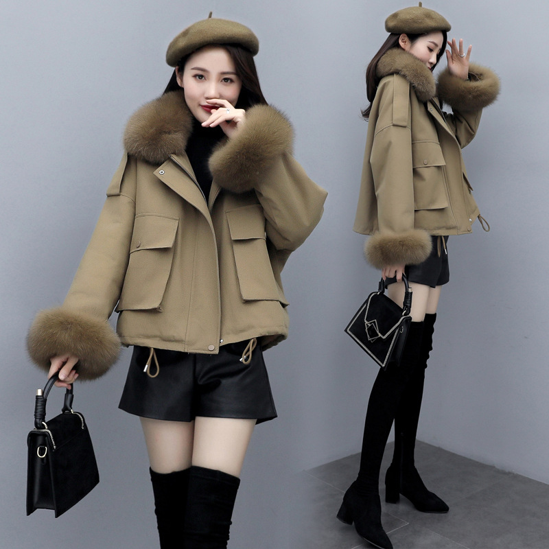 Down cotton-padded jacket for women, short style 2020 winter new Korean style, fashionable and loose, petite petite parka cotton-padded jacket with down cotton-padded jacket Application Scenario