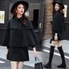 A two-piece chanel-style suit dress, a shawl cape, and a woolen coat are stylish for women in autumn and winter. Short people look tall and fashionable details Picture