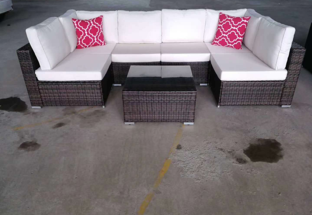 Outdoor leisure furniture rattan 7 set rattan table and chair set garden balcony set outdoor leisure furniture