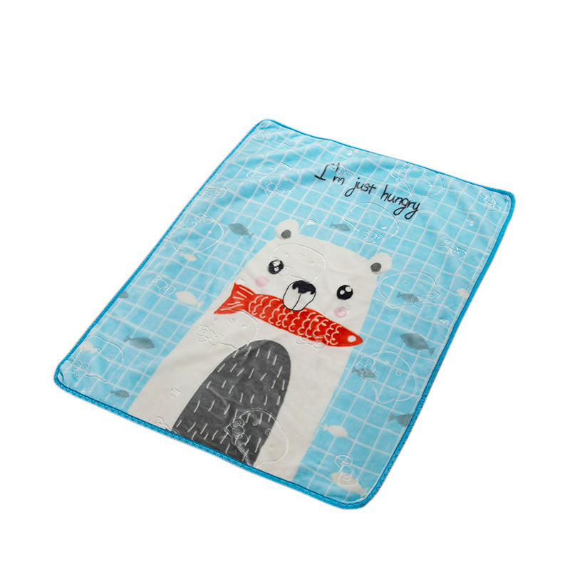 Factory direct sales of double-layer thickened embossed Raschel children's blankets, air-conditioned room cloud blankets, cartoon lazy blankets, baby cover blankets Item Picture