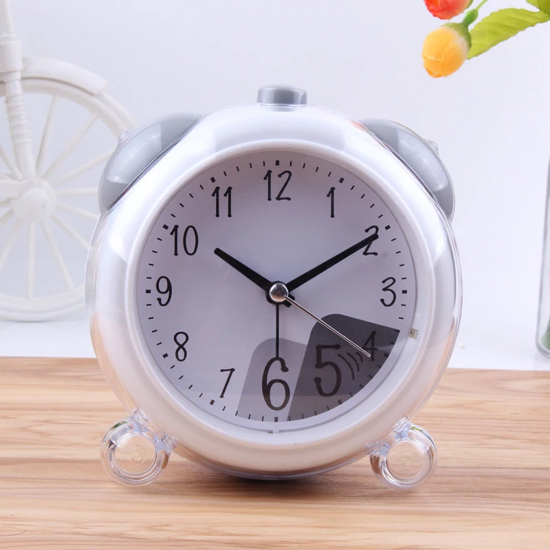 Factory direct sales of transparent crystal dual-bell alarm clock, dual-tone version, night-luminous silent alarm clock, Snooze bed head alarm clock batch Application Scenario