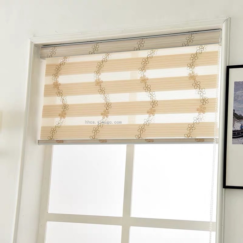 Living room roll curtain bedroom curtain embroidery soft gauze curtain double roll curtain shutter customized products lift shading Application Scenario