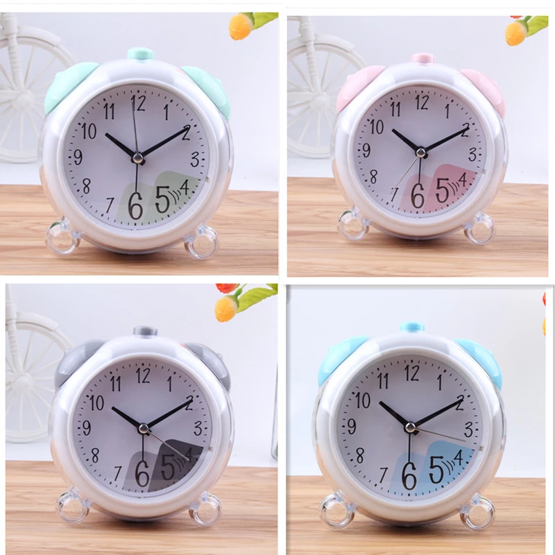Factory direct sales of transparent crystal dual-bell alarm clock, dual-tone version, night-luminous silent alarm clock, Snooze bed head alarm clock batch Specification drawing
