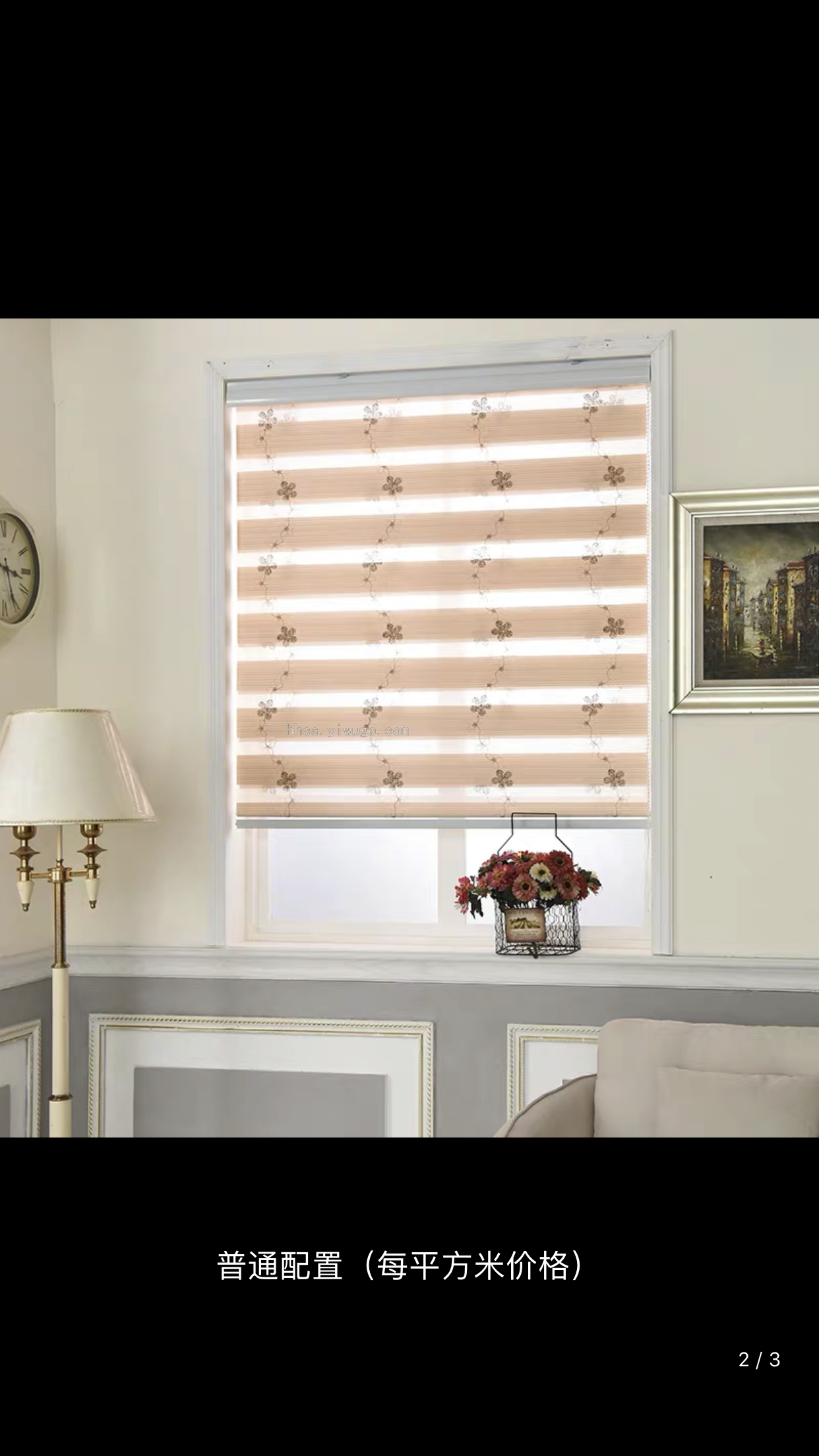 Living room roll curtain bedroom curtain embroidery soft gauze curtain double roll curtain shutter customized products lift shading details Picture