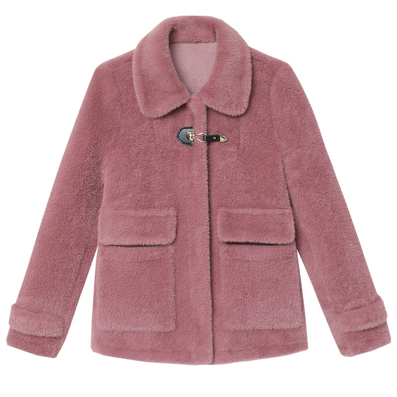 A short tweed coat for women, 2020 winter new style, fashionable and trendy for petite people, imitation mink woolen overcoat Item Picture