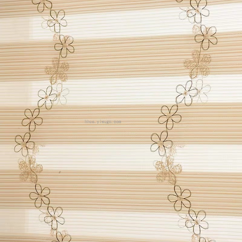 Living room roll curtain bedroom curtain embroidery soft gauze curtain double roll curtain shutter customized products lift shading Item Picture