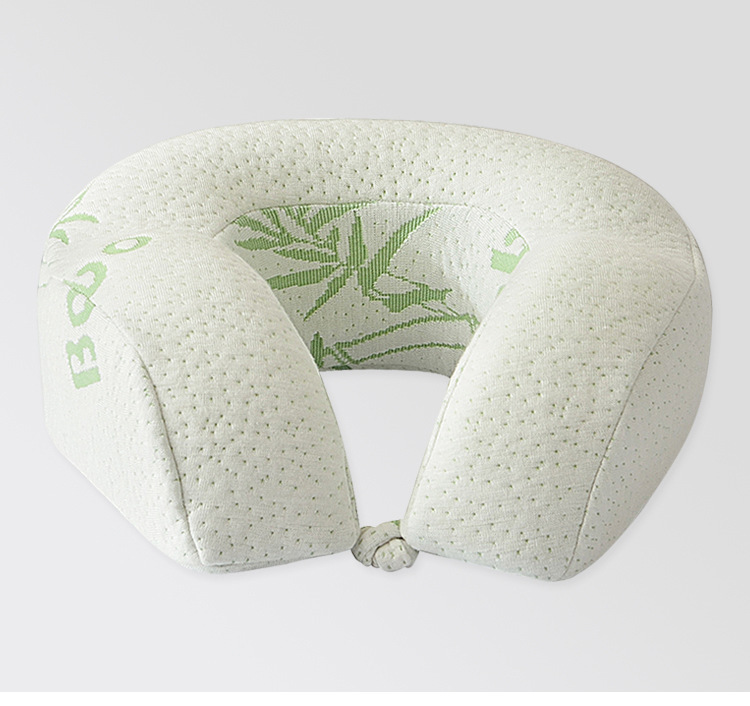 Customized wholesale of bamboo fiber raised neck pillows, neck protection pillows, airplane pillows, travel pillows, office pillows and nap pillows Specification image