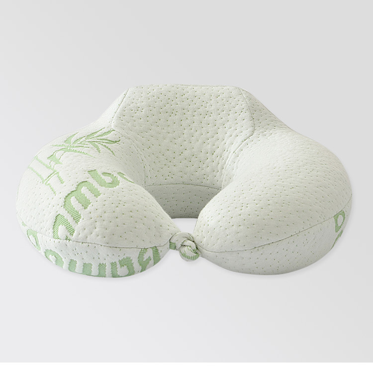 Customized wholesale of bamboo fiber raised neck pillows, neck protection pillows, airplane pillows, travel pillows, office pillows and nap pillows Item Picture