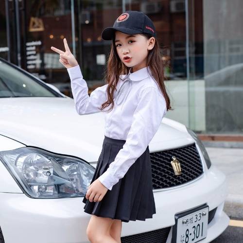 Pleated skirt Female student suit new skirt children summer versatile children high-waist A-line skirt female skirt