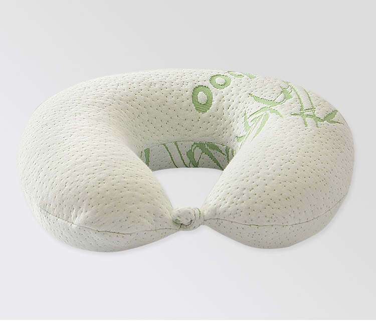 Customized wholesale of bamboo fiber raised neck pillows, neck protection pillows, airplane pillows, travel pillows, office pillows and nap pillows details Picture