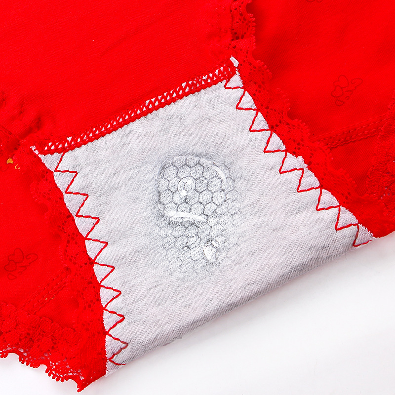 Box set of 4 pairs of graphite antibacterial pure cotton underpants, pure cotton bright red underpants for the year of the zodiac, and festive underpants Item Picture