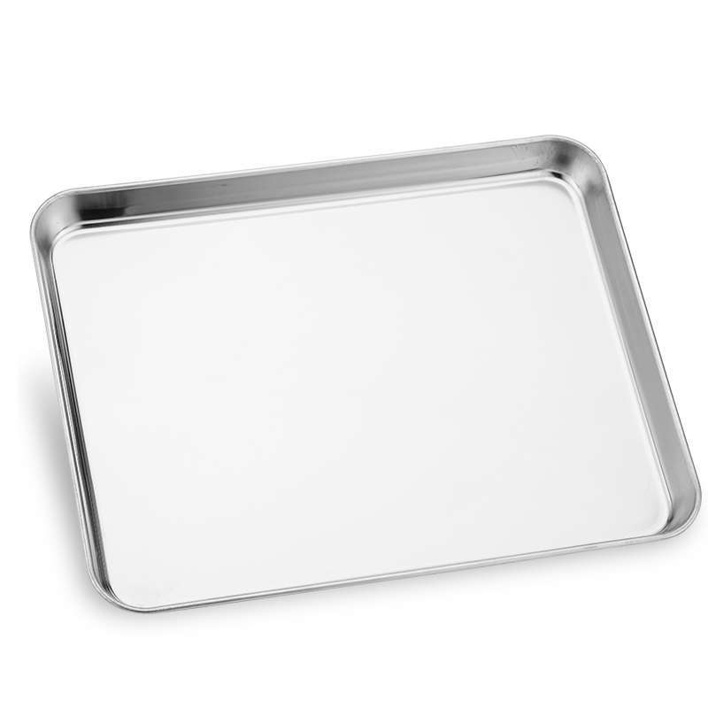 304 food-grade stainless steel rice noodle roll plate, thickened Japanese flat-bottomed square plate, rectangular tray, water collection tray, medical tray Item Picture