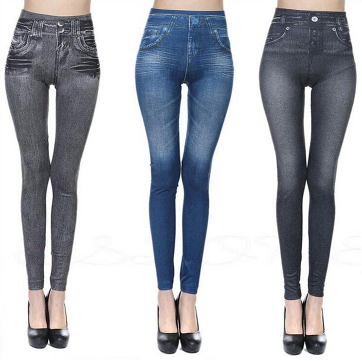 2020 printed imitation denim leggings printed seamless leggings imitation denim manufacturers direct spot spot multiple sizes thumbnail
