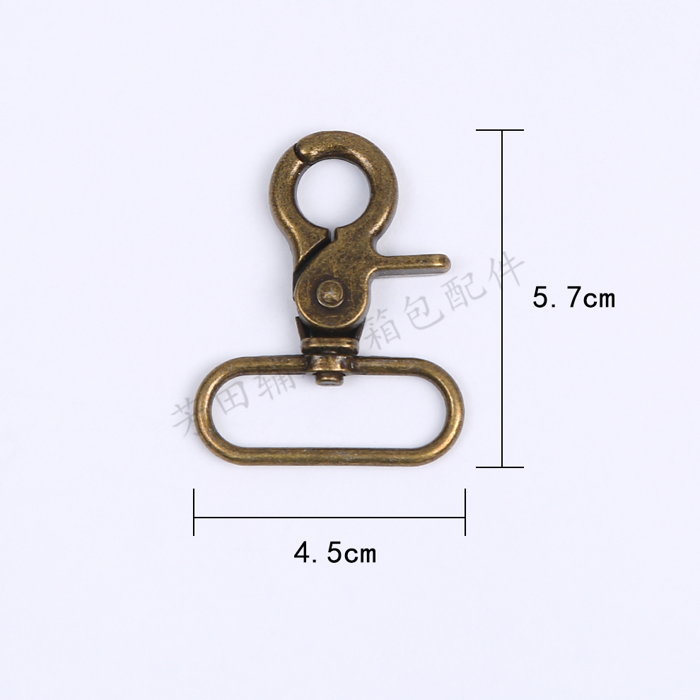 38 id clamp snap clamp gancho venta directa de fábrica aleación de zinc llavero accesorios de equipaje pet snap Specification image