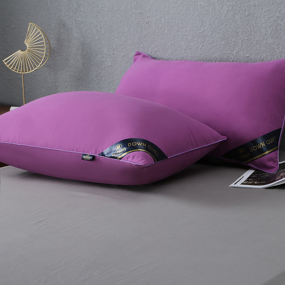 Hilton Hotel pillows come in a variety of colors to choose from, including high, medium and low hotel pillow cores and single dormitory neck protection gift pillows details Picture