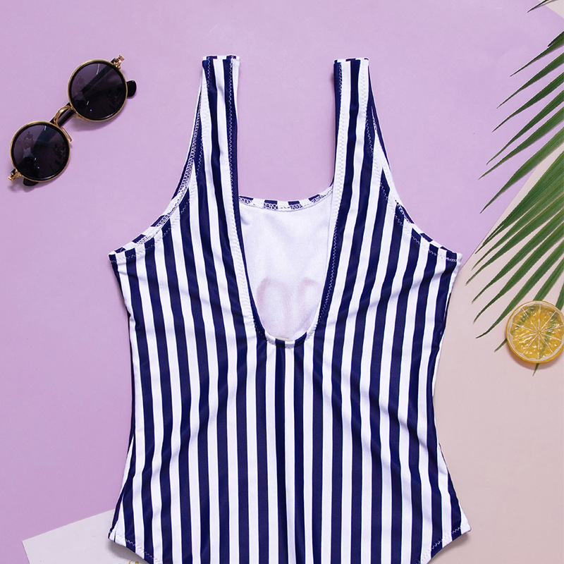 Children's one-piece swimsuit with striped letters, 2020 new style of girls' slimming and belt-covering swimsuit from foreign trade Specification image