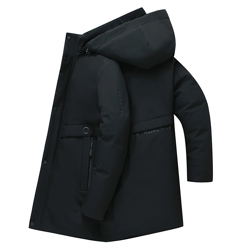Middle-aged dad's winter cotton-padded jacket, men's coat, cotton-padded jacket, mid-length casual, large-sized, thickened cotton-padded jacket for middle-aged and elderly men