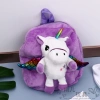 New children's plush toy bag, cute cartoon 3D unicorn backpack, fashionable kindergarten schoolbag Item Picture
