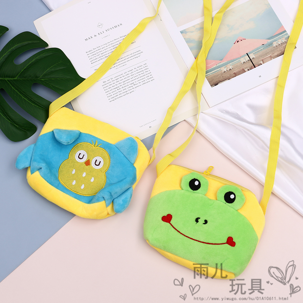 Cute cartoon crossbody bags for children from Japan and South Korea, children's bags, frog, bear, kitten, and mini backpack for girls Item Picture