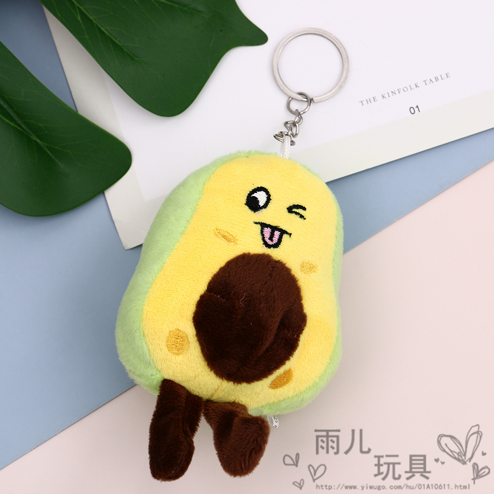 Korean Card Tong ins plush coin purse, cute and girlish avocado pendant coin purse, student coin case Item Picture