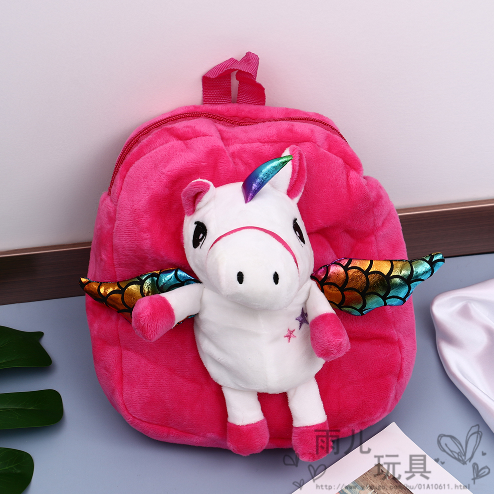 New children's plush toy bag, cute cartoon 3D unicorn backpack, fashionable kindergarten schoolbag Application Scenario