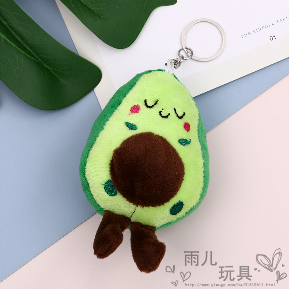 Korean Card Tong ins plush coin purse, cute and girlish avocado pendant coin purse, student coin case details Picture