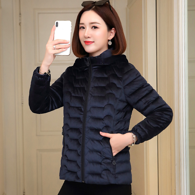 New women's cotton-padded jacket, short and fitted down cotton-padded jacket, Korean-style velvet cotton-padded jacket, and thick large-sized cotton coat Application Scenario
