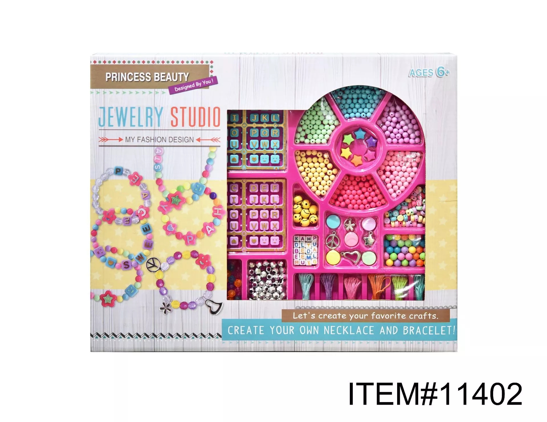 Fun diy beading to develop imagination, diy handcrafted beading, jewelry bracelets, necklaces, colorful beads, children's educational toys details Picture
