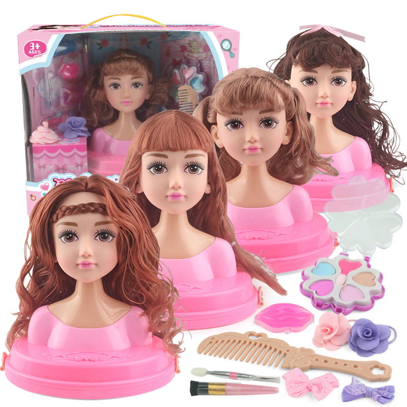 Makeup, braided hair, hairdressing princess, cross-border Barbie doll, girl toy, half-body children's gift box set full figure