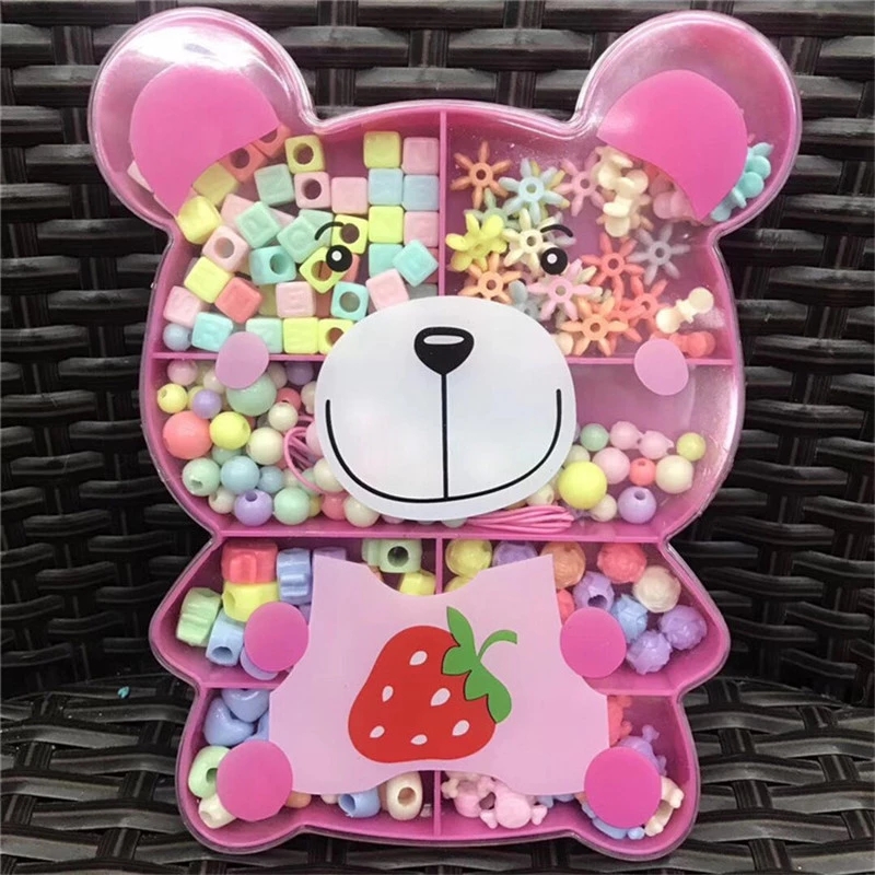 Korean version children's diy handcrafted beaded and beaded educational toys, girl cartoon piglet KT beaded bracelet necklace details Picture