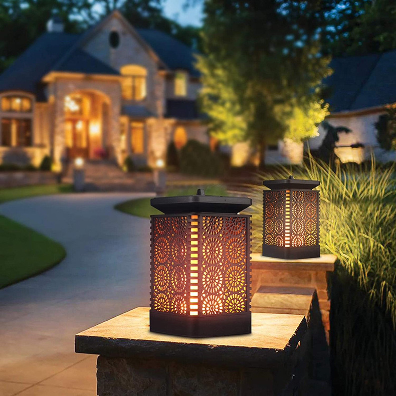 Outdoor flame lights lawn lights hook lights Solar wall lights decorative lights Villa garden lights