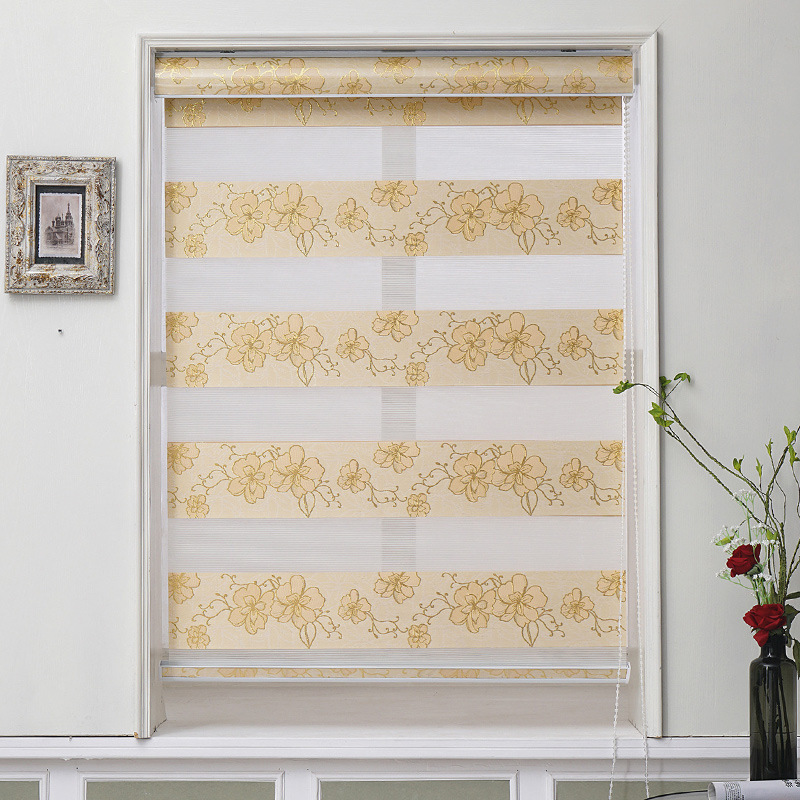 Free punching shading jacquard soft gauze curtain kitchen living room bedroom toilet waterproof balcony blinds wholesale details Picture