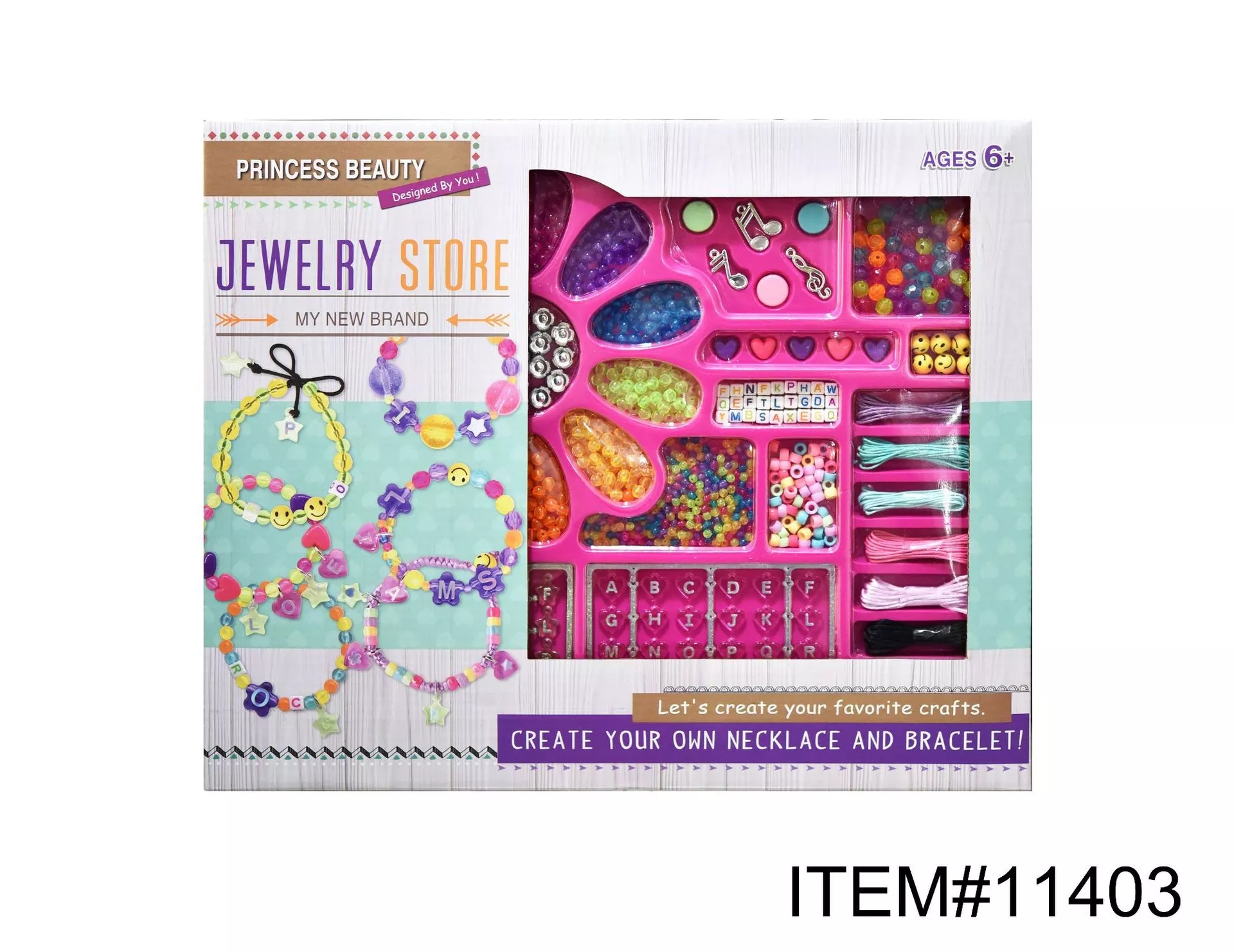 Fun diy beading to develop imagination, diy handcrafted beading, jewelry bracelets, necklaces, colorful beads, children's educational toys full figure